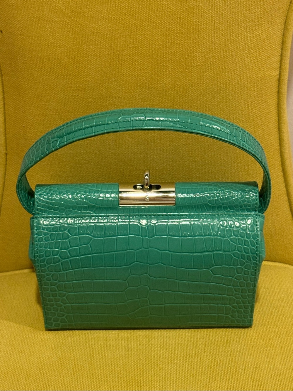 Gu_de Small Milky Croc-Embossed Leather Crossbody Bag